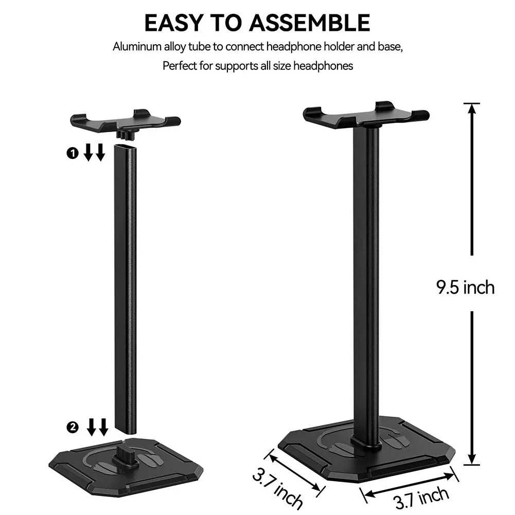 Headphone Holder Rack Aluminium Alloy Headset Stand Space Saving Desktop Organizer Earphone Hanger Gaming Headset Support Stand